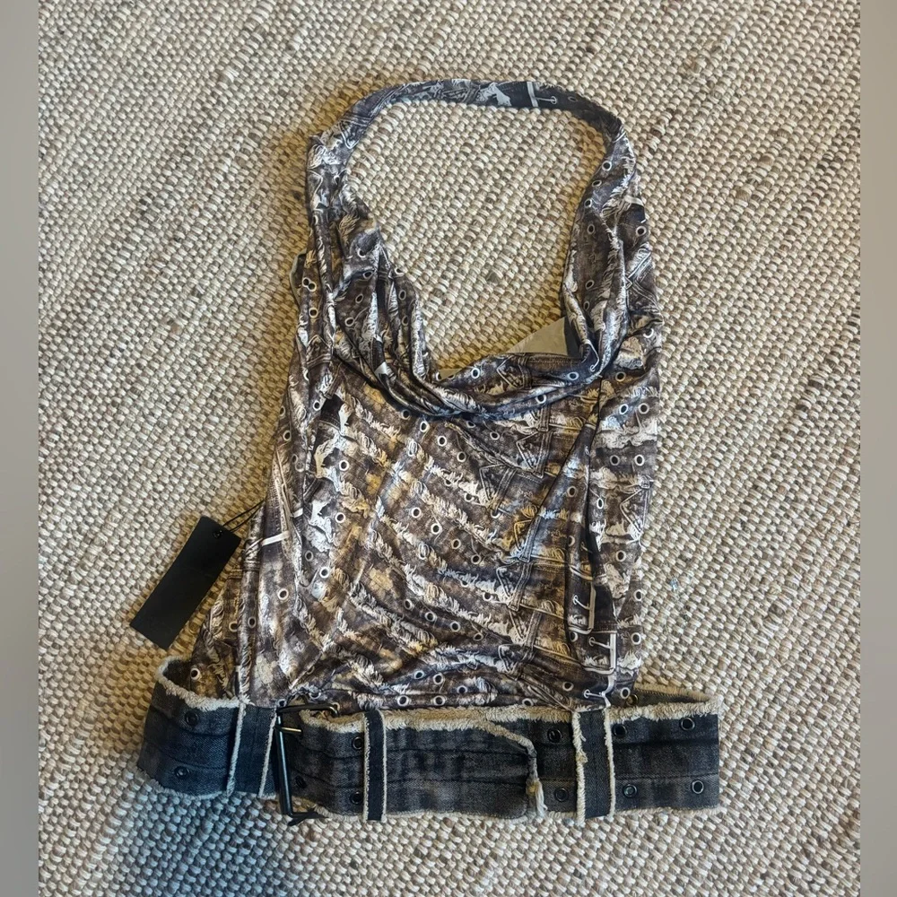 Jaded London Belted in Plunge Top grunge halter NEW - Picture 6 of 11